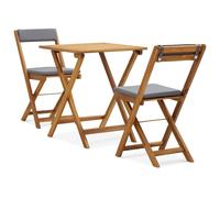 Ensemble de Bistro 3 pcs Bois d'Acacia Massif Salon de Jardin Meuble vidaXL