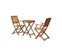 Ensemble de bistro - - 3 pcs - Bois d'acacia - Résistant aux intempéries - Pliable
