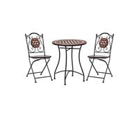 vidaXL Mobilier de bistro – Ensemble 3 pcs Mosaïque 279689 – Table et chaises carreaux