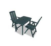 Vidaxl Ensemble De Bistro 3 Pcs Plastique Vert Vert