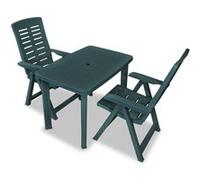 Vidaxl Ensemble De Bistro 3 Pcs Plastique Vert Vert