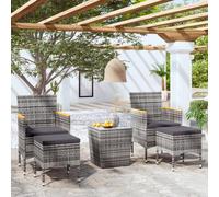 Ensemble de Bistro 5 pcs Meubles d'Extérieur Mobilier de Patio Meubles de Terrasse Mobilier de Jardin Résine Tressée 3058375