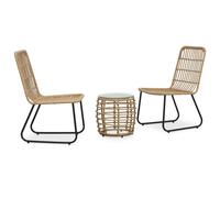Ensemble de Bistro 3 pcs Résine Tressée Noir Salon de Jardin Mobilier vidaXL
