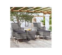 Ensemble de Bistro 5 pcs Meubles d'Extérieur Mobilier de Patio Meubles de Terrasse Mobilier de Jardin Résine Tressée 3058369