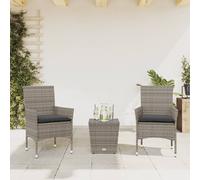 Ensemble de Bistro avec Coussins Meubles d'Extérieur Terrasse 3 pcs vidaXL