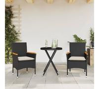 Ensemble de Bistro avec Coussins Meubles d'Extérieur Terrasse 3 pcs vidaXL