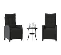 vidaXL Ensemble de bistro 3 pièces avec coussins marron résine tressée