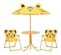 Ensemble de bistro avec parasol pour enfants 3 pcs Jaune Jaune G