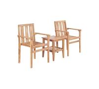 vidaXL Ensemble bistro de jardin 3 pièces en teck solide