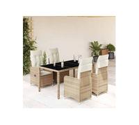 Ensemble de bistro de jardin 5 pcs coussins beige poly rotin 3277098
