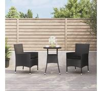 3-delige Bistroset met kussens poly rattan grijs3187424