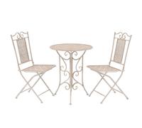 Vidaxl Mobilier De Bistro 3 Pcs Acier Blanc