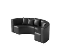 Ensemble De Bistro Industriel Moderne, Table À Manger en Acier Inoxydable Et Canapé Incurvé en Simili Cuir avec Fauteuil, Mobilier De Café en Métal Élégant for Bar, Salon Ou Restaurant(A)