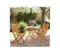 Vidaxl Ensemble De Bistro Pliable 3 Pcs Bois D'acacia Solide