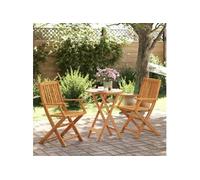 Vidaxl Ensemble De Bistro Pliable 3 Pcs Bois D'acacia Solide