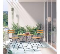 vidaXL Mobilier de bistro pliable 3 pcs Bois d'acacia solide Marron