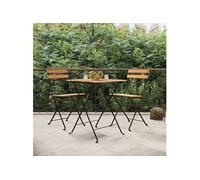 Vidaxl Ensemble De Bistro Pliable 3 Pcs Bois De Teck Massif Et Acier