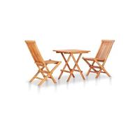 Vidaxl Ensemble De Bistro Pliable 3 Pcs Bois De Teck Solide