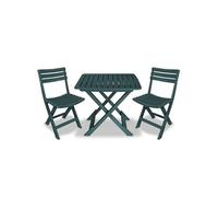Vidaxl Ensemble De Bistro Pliable 3 Pcs Plastique Vert