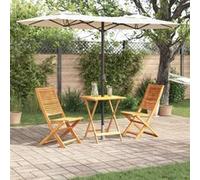 Ensemble de bistro pliable 3 pièces en bois d acacia massif