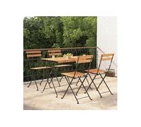 vidaXL 5-delige Bistroset inklapbaar massief acaciahout en staal3152098 Bois G