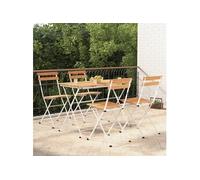 Vidaxl Ensemble De Bistro Pliable 5 Pcs Bois D'acacia Solide Et Acier