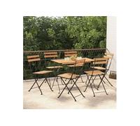 vidaXL 7-delige Bistroset inklapbaar massief acaciahout en staal3152099 Bois G