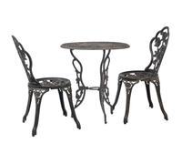 Vidaxl Salon De Bistro 3 Pcs Aluminium Coulé