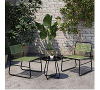 Ensemble de bistrot Brienza avec table basse et 2 chaises vert noir