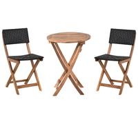 Ensemble de Bistrot en Bois d'Acacia Certifié Pliant Meuble de Jardin Terra