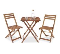 Ensemble de bistrot - TECTAKE - Kit bistrot SÓLLER pliable et résistant aux intempéries en bois d'acacia 60 x 60 x 74,5 cm - Marron