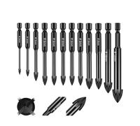 Ensemble de bits de forage de maçonnerie, carreaux en en carbure et outils de forage en verre, kit de pointe dure pour mur, pierre, bois, ciment, céramique, maison, atelier, chantier de constr