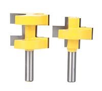 Ensemble de bits de routeur, 2 pièces 8mm tige de routeur à dents carrées fraise en bout en carbure cémenté haute dureté outil de coupe pour le travail du bois(Dent carrée à tige de 8 mm)