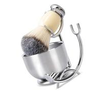 Ensemble de blaireaux de rasage de qualité supérieure pour homme avec support en alliage métallique solide et bol en acier inoxydable pour des accessoires confortables et élégants