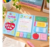 Ensemble de bloc-notes à thème pour enseignants, notes en forme | Lot de bloc-notes autocollants pour enseignants, notes en forme de pomme et arc-en-ciel, cadeaux de remerciement pour le