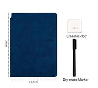 Ensemble De Bloc-Notes En Cuir Réutilisable,Tableau Blanc,Ordinateur Portable,Gril Effaçable,Stylo De Bureau,Licence - Type Dark Blue.-23*17 Pouces
