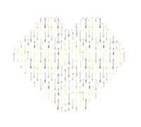 Ensemble de blocs de construction 3D en forme de cœur avec flèches de style bohème - Décoration d'intérieur - 53 pièces