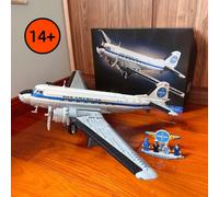 Ensemble de blocs de construction compatibles avec les icônes créatives 11378 Douglas DC-3 Pan Am Airliner, 1903 pièces, décoration de la maison, jouets, cadeaux d'anniversaire 91213E