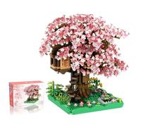 Ensemble de blocs de construction de maison de cerisier en fleurs - Kit de 2128 pièces de maison Sakura - Mini blocs de construction pour arbre bonsaï - Collection élégante de maison d'arbre Sakura