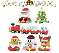 Ensemble de Blocs de Construction de Noël, Paquet de 12 Blocs de Construction sur Le Thème de Noël, Mini Figurines de Construction, Cadeaux d'anniversaire du Nouvel an 2026, Cadeaux de Noël 6pcs