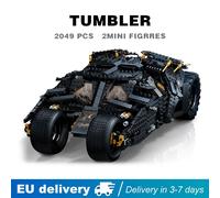 Ensemble de blocs de construction de voiture Batmobile noire compatible 76240, 2049 pièces, jouets en briques, voitures, cadeaux d'anniversaire pour enfants no box