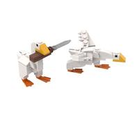 Ensemble de blocs de construction d'oie, 81 pièces, ornement de bureau avec deux mini oies, kit de modèle sur le thème des animaux pour adultes