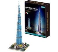 Ensemble de Blocs de Construction du Tour Burj Khalifa, Ensemble de Construction d'architecture de renommée Mondiale Nano Micro Blocs Jouets Cadeau pour Adultes, 1681 pièces
