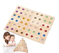 Ensemble de blocs de construction en bois, jouet empilable arc-en-en bois | Ensemble de blocs de construction arc-en-pour - Jouet de Construction en acryliques arc-en-, jouets sensoriels éducati