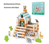 Ensemble De Blocs De Construction En Bois,Jouets De Construction Stem En Bois Massif,Blocs De Jouets Pour 3 Ans Et Plus,Jouets À Empiler - Type Building Blocks