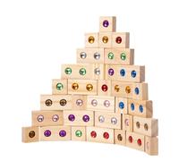 Ensemble de blocs de construction en bois pour , blocs empilables arc-en-,Ensemble de cubes empilables en bois pour | Jouet de Construction de bloc de tri de couleur acrylique, jouets pour 3 ans et pl