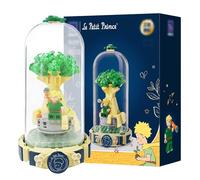 Ensemble de blocs de construction Le Petit Prince et Grand Arbre avec housse de protection transparente contre la poussière, cadeau pour la fête des mères, Noël (Le Petit Prince - Le début du voyage)