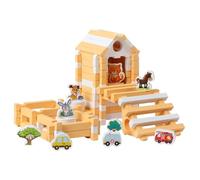 Ensemble de Blocs de Construction, Maison en Bois à Faire Soi-même, Interaction Parent-Enfant, Construction pour Adultes, 3 4 5 6 Ans,