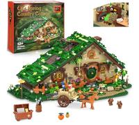 Ensemble de blocs de construction médiévaux fantastiques de cabane en A, ensemble de construction de cabane d'arbres avec intérieur et jardin, jouet de construction créatif pour adultes, cadeau