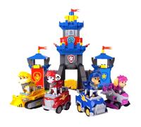 Ensemble de blocs de construction PAW Patrol Rescue Knights Castle avec 4 voitures à rétrofriction pour enfants, jouet éducatif à assembler, cadeau d'anniversaire C NO BOX